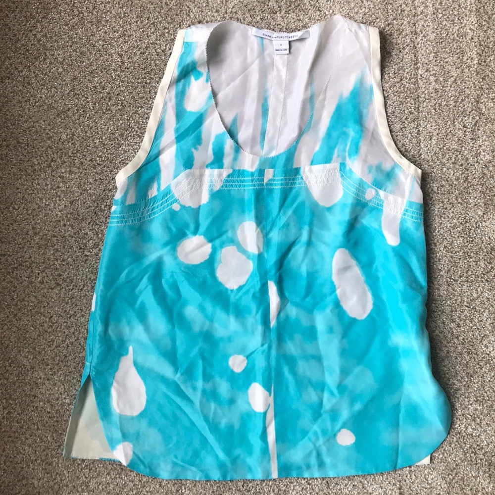 Diane Von Furstenberg silk graphic top